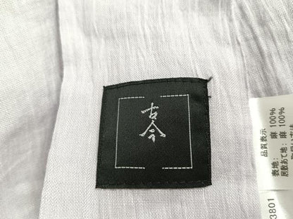 平和屋着物＊夏物　上布　色無地　古今　牡丹鼠色　麻　逸品　AABB1368np