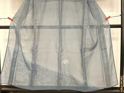 平和屋着物▽訪問着 無双 紗×紗 手描き 流水草花文 金彩 正絹 逸品 AABB1372np