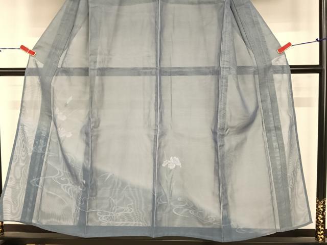 平和屋着物▽訪問着 無双 紗×紗 手描き 流水草花文 金彩 正絹 逸品 AABB1372np