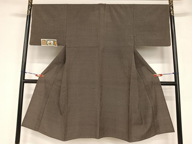 平和屋着物▽男性 本塩沢 単衣 110亀甲 正絹 逸品 AABB1373np