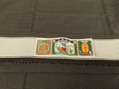平和屋着物▽男性 本塩沢 単衣 110亀甲 正絹 逸品 AABB1373np