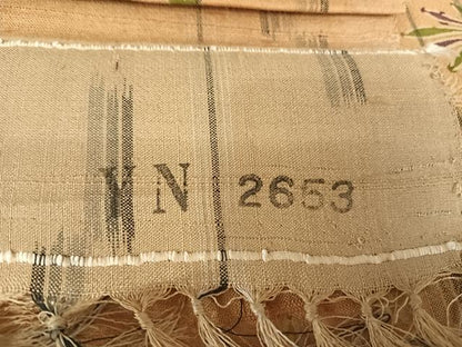 平和屋着物▽染織の名門 しょうざん 生紬 単衣 型染め 草花文 証紙付き 正絹 逸品 AABB1374np