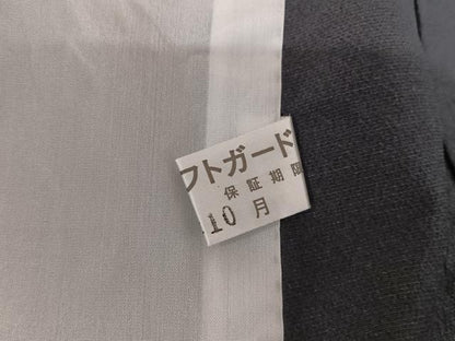 平和屋着物▽本塩沢 単衣 雪輪 黒地 正絹 逸品 AABB1375np