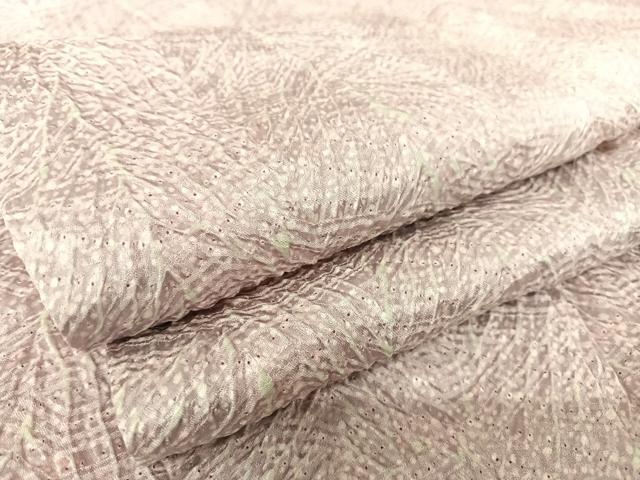 平和屋着物●名門 藤娘きぬたや・杢目絞り 小紋 正絹 逸品 AABB1385np
