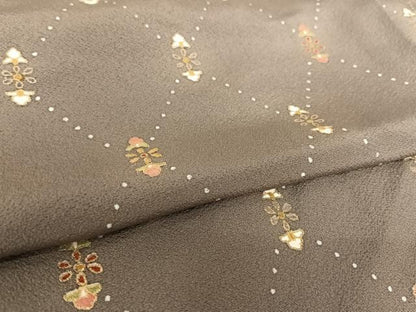 平和屋着物●上質な小紋 花菱 金彩 正絹 逸品 AABB1386np