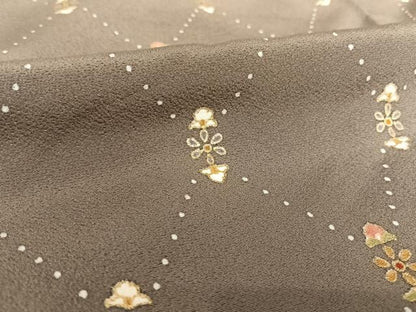 平和屋着物●上質な小紋 花菱 金彩 正絹 逸品 AABB1386np