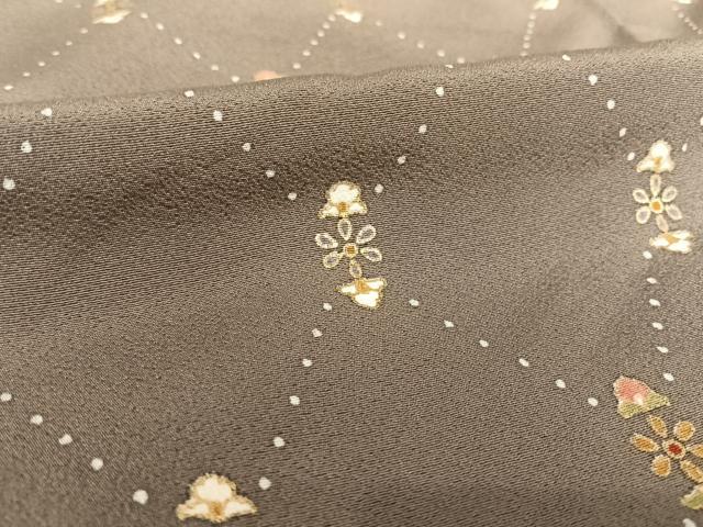 平和屋着物●上質な小紋 花菱 金彩 正絹 逸品 AABB1386np