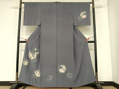 平和屋着物●訪問着 花蝶丸文 金彩 正絹 逸品 AABB1393np