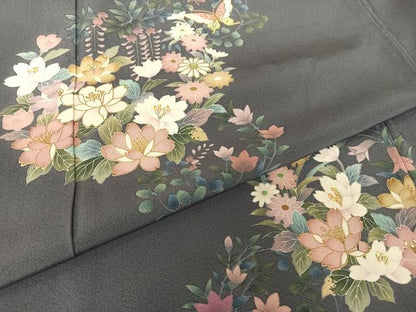 平和屋着物●訪問着 花蝶丸文 金彩 正絹 逸品 AABB1393np