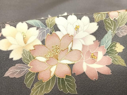 平和屋着物●訪問着 花蝶丸文 金彩 正絹 逸品 AABB1393np