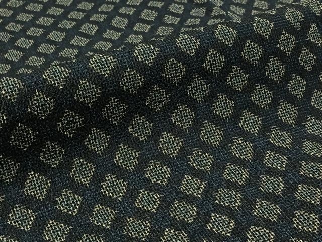 平和屋着物▽本塩沢 単衣 菱文 正絹 逸品 AABB1402jh