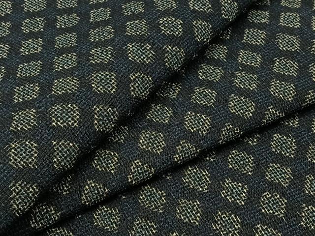 平和屋着物▽本塩沢 単衣 菱文 正絹 逸品 AABB1402jh