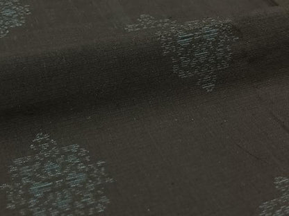 平和屋着物▽本場大島紬 単衣 草花文 正絹 逸品 AABB1405jh