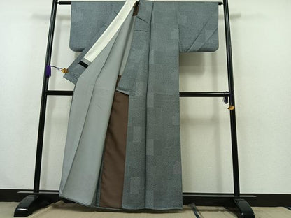 平和屋着物▽江戸小紋 単衣 寄せ小紋柄 正絹 逸品 AABB1412jh