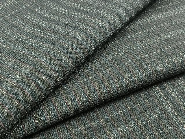 平和屋着物▽本塩沢 単衣 幾何学文様 正絹 逸品 AABB1413jh
