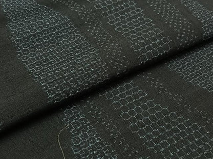 平和屋着物▽上質な紬 単衣 80亀甲 立涌文 正絹 逸品 AABB1415jh