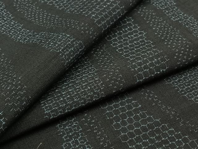 平和屋着物▽上質な紬 単衣 80亀甲 立涌文 正絹 逸品 AABB1415jh