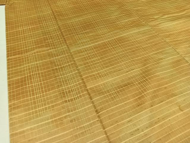 平和屋着物▽上質な紬 単衣 格子 正絹 逸品 AABB1422jh
