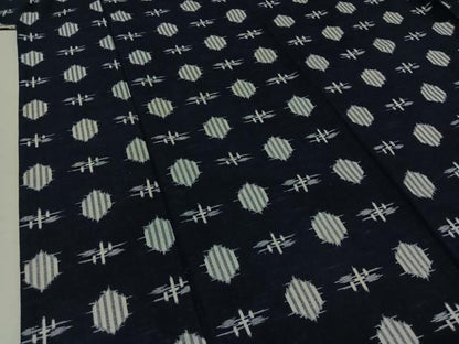 平和屋着物▽上質な紬　単衣　絣柄　正絹　逸品　AABB1425jh
