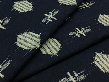 平和屋着物▽上質な紬　単衣　絣柄　正絹　逸品　AABB1425jh