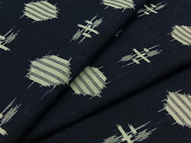 平和屋着物▽上質な紬　単衣　絣柄　正絹　逸品　AABB1425jh
