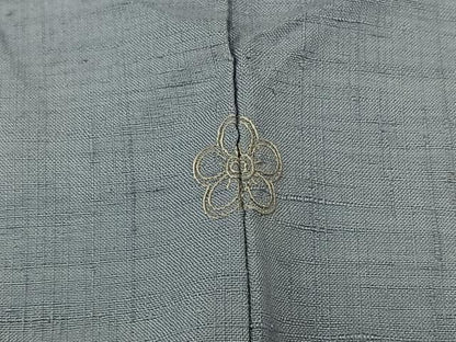 平和屋着物▽上質な紬 単衣 藤鼠色 正絹 逸品 AABB1427jh