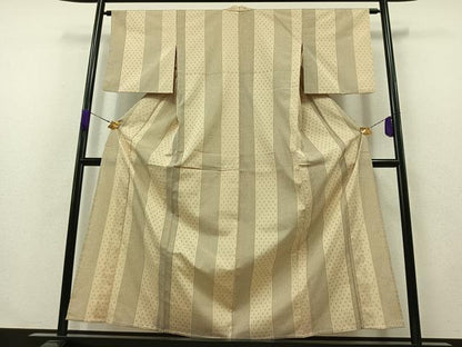 平和屋着物▽本塩沢 単衣 間道 正絹 逸品 AABB1429jh