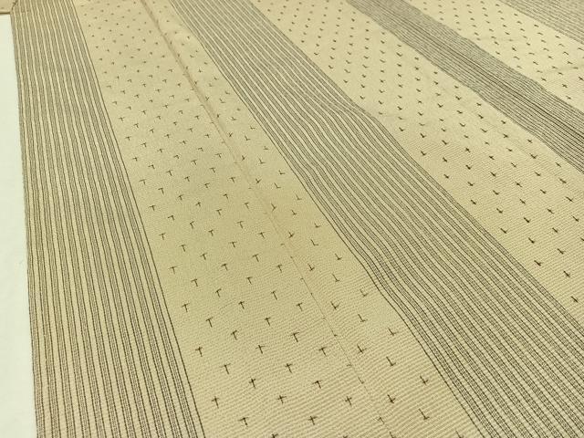 平和屋着物▽本塩沢 単衣 間道 正絹 逸品 AABB1429jh