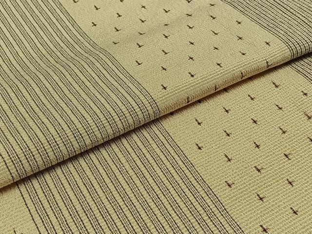 平和屋着物▽本塩沢 単衣 間道 正絹 逸品 AABB1429jh