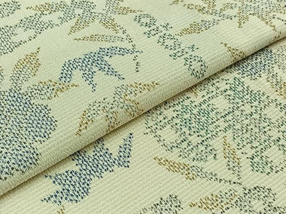 平和屋着物▽本塩沢 単衣 草花文 正絹 逸品 AABB1430jh