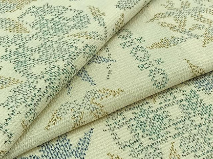 平和屋着物▽本塩沢 単衣 草花文 正絹 逸品 AABB1430jh