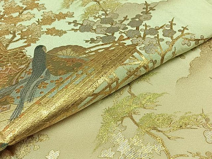 平和屋着物▽訪問着 単衣 風景人物文 暈し染め 金彩 正絹 逸品 AABB1432jh