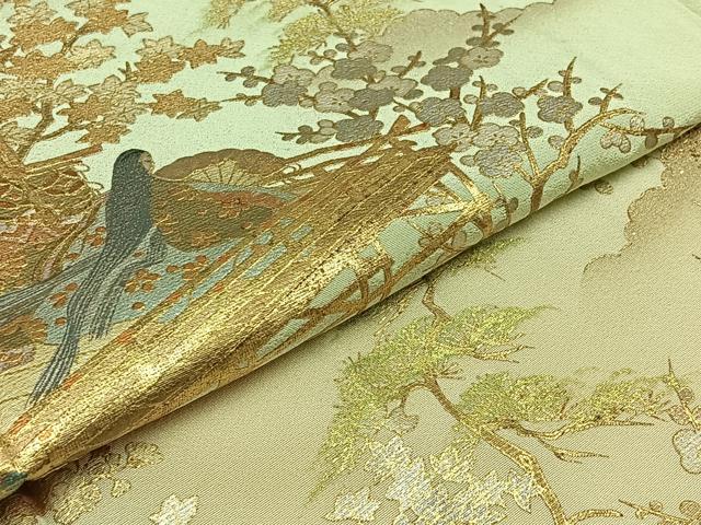 平和屋着物▽訪問着 単衣 風景人物文 暈し染め 金彩 正絹 逸品 AABB1432jh