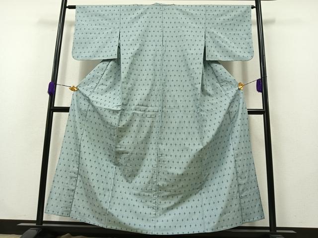 平和屋着物▽上質な紬　単衣　蚊絣　正絹　逸品　AABB1435jh