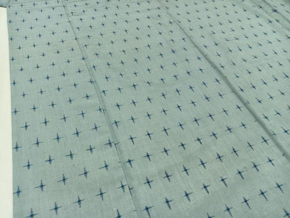平和屋着物▽上質な紬　単衣　蚊絣　正絹　逸品　AABB1435jh