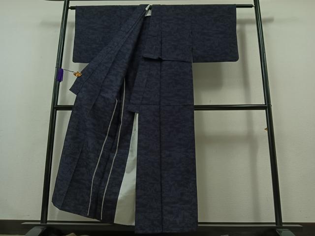 平和屋着物▽上質な紬 単衣 風景文 正絹 逸品 AABB1437jh