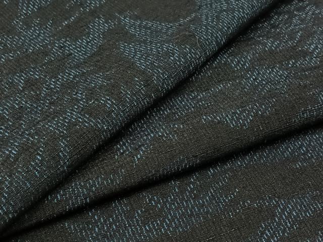 平和屋着物▽上質な紬 単衣 風景文 正絹 逸品 AABB1437jh