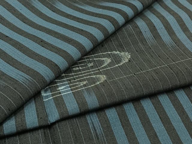 平和屋着物▽上質な紬 単衣 流水文 正絹 逸品 AABB1439jh