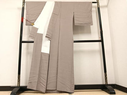 平和屋着物●上質な色無地　梅染色　大丸扱い　正絹　逸品　AABB1441ph