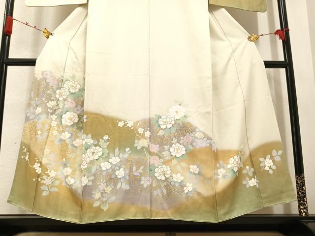 平和屋着物●訪問着　枝花文　金彩　正絹　逸品　AABB1443ph