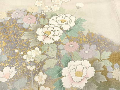 平和屋着物●訪問着　枝花文　金彩　正絹　逸品　AABB1443ph