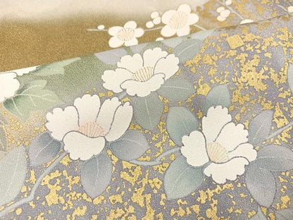 平和屋着物●訪問着　枝花文　金彩　正絹　逸品　AABB1443ph