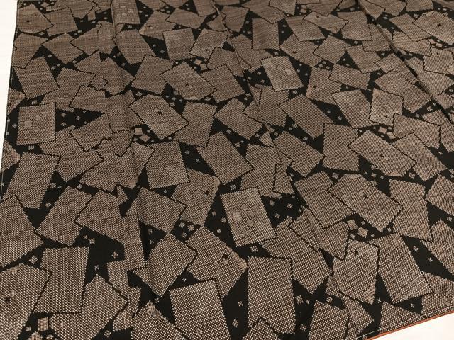 平和屋着物●本場大島紬　一元7マルキ　色紙文　正絹　逸品　未使用　AABB1458ph