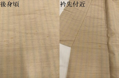 平和屋着物●上質な紬　間道　正絹　逸品　AABB1459ph