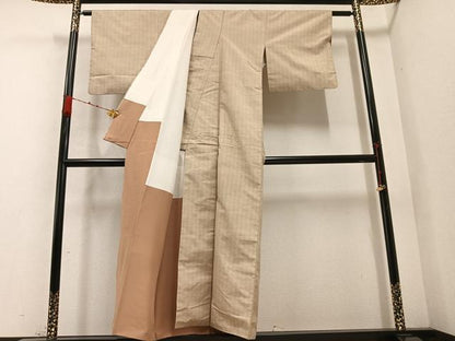 平和屋着物●上質な紬　間道　正絹　逸品　AABB1459ph