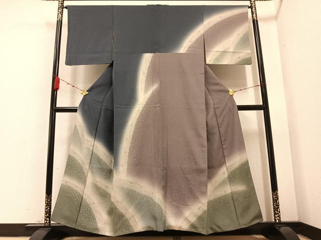 平和屋着物●訪問着　雪輪文　暈し染め　正絹　逸品　AABB1468ph
