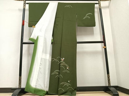 平和屋着物●訪問着　絞り　刺繍　梅　正絹　逸品　AABB1473ph