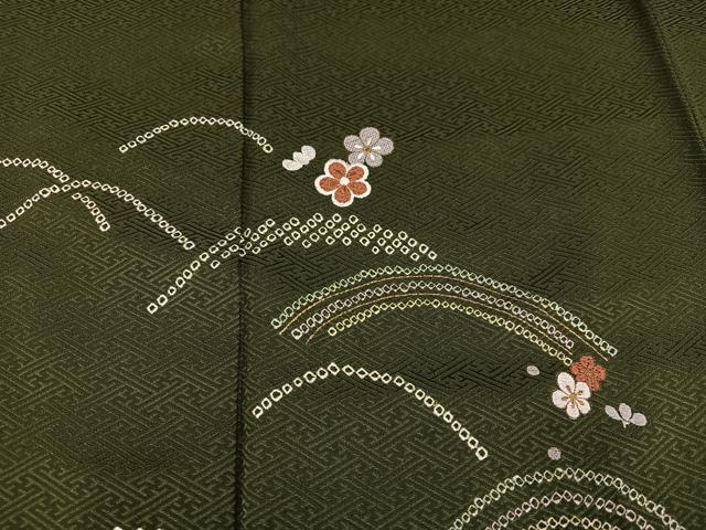 平和屋着物●訪問着　絞り　刺繍　梅　正絹　逸品　AABB1473ph
