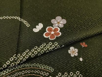 平和屋着物●訪問着　絞り　刺繍　梅　正絹　逸品　AABB1473ph