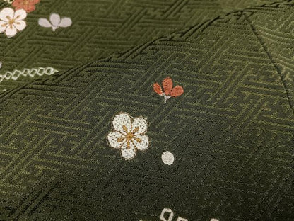 平和屋着物●訪問着　絞り　刺繍　梅　正絹　逸品　AABB1473ph